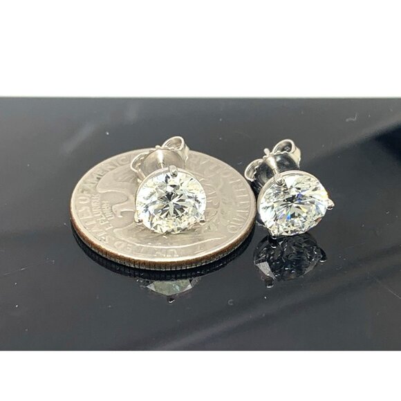 Diamond Earrings 14k White Gold 4.94ctw IGI Certified Lab Grown Stud Push Backs - Picture 12 of 12